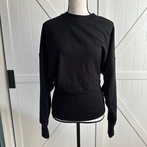 Athleta Black Crewneck Athletic Sweatshirt Top Size Small